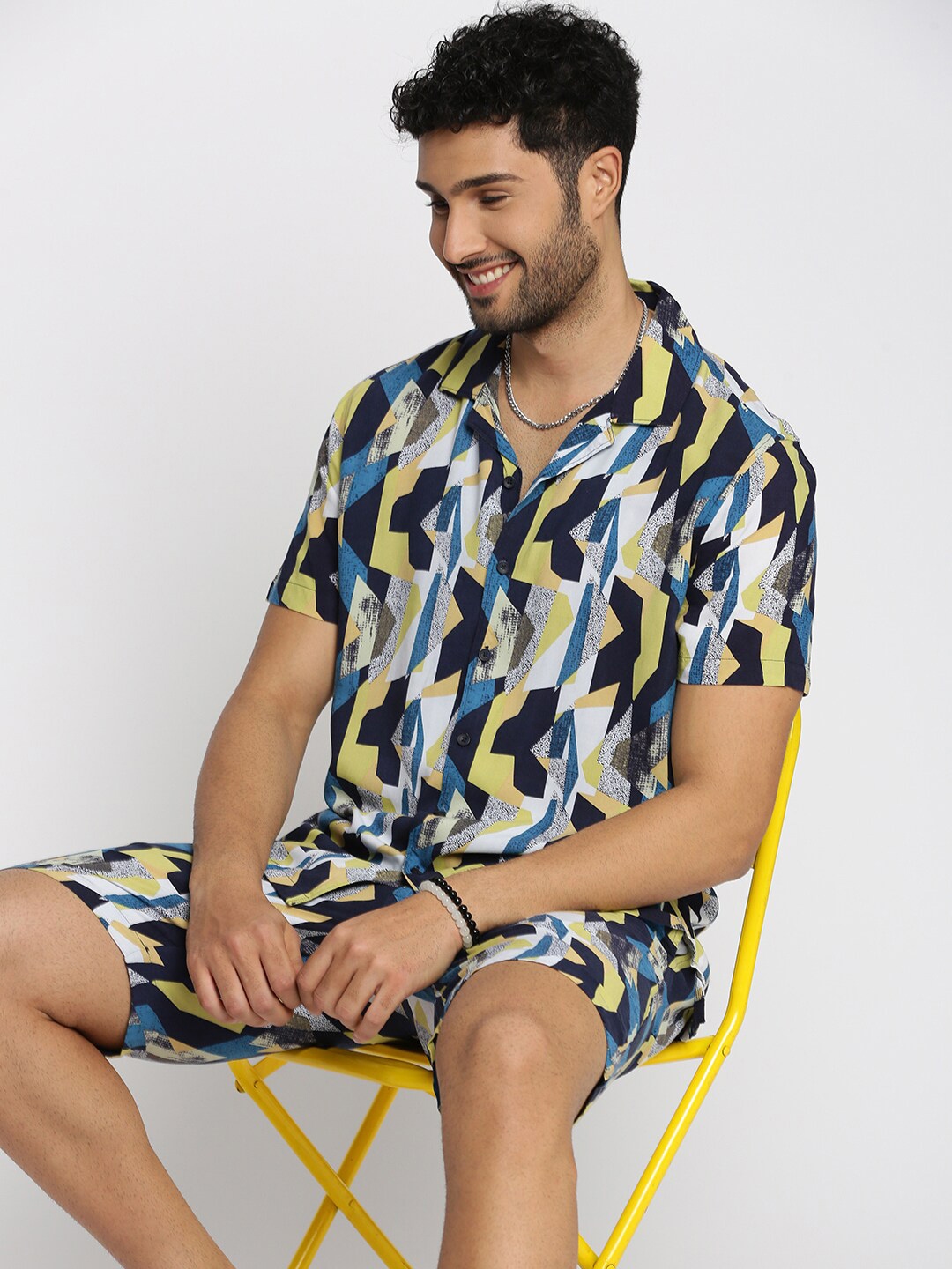 Buy SHOWOFF Printed Oversized Shirt With Shorts Co Ords Co Ords for
