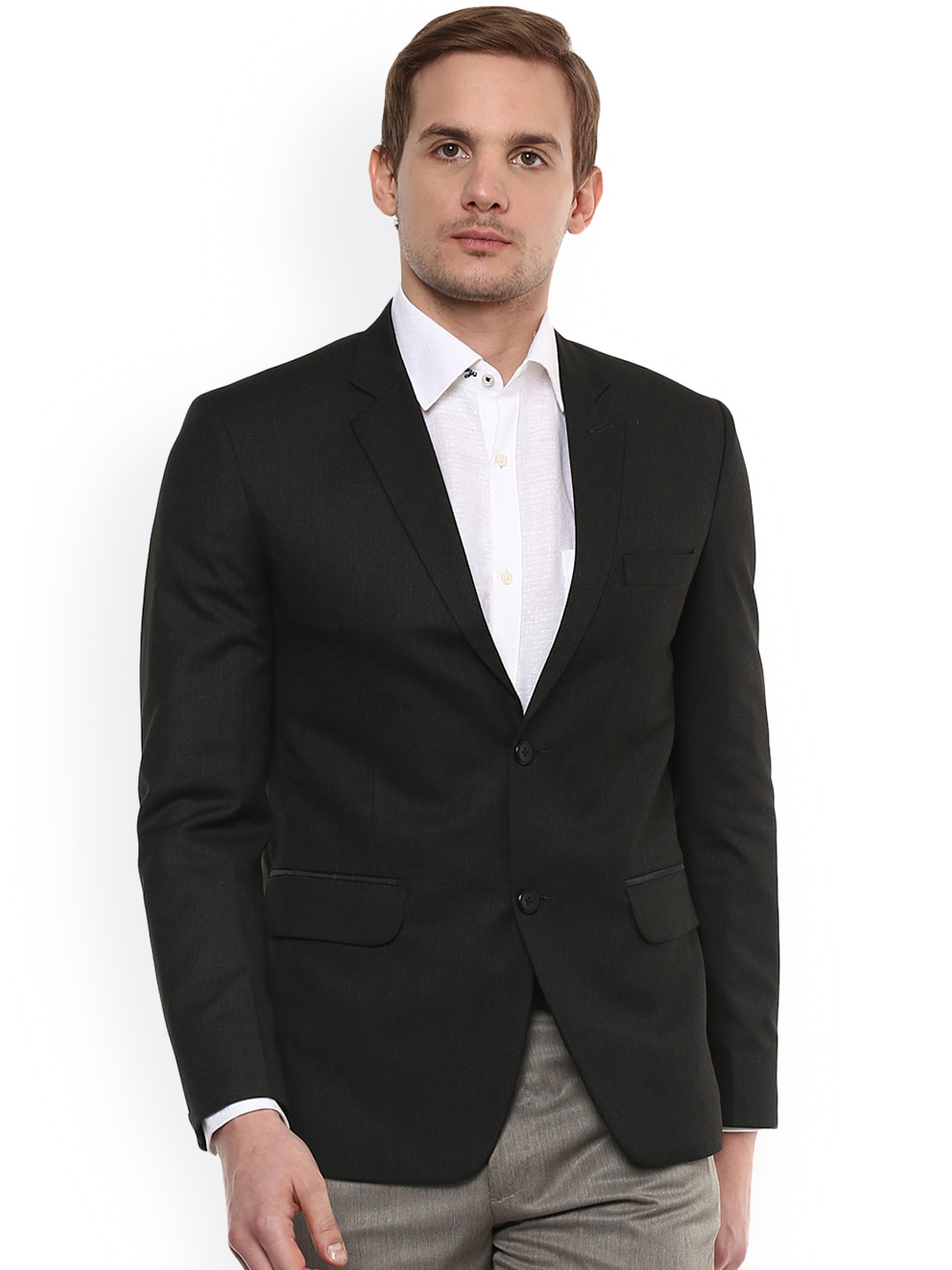 Buy Ennoble Black Single Breasted Formal Blazer - Blazers for Men 2623836 | Myntra