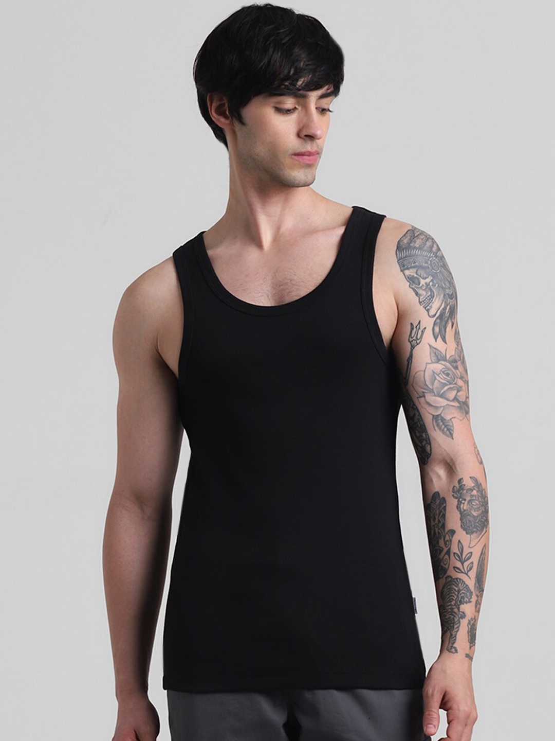 Buy Jack & Jones Round Neck Basic Vest - Innerwear Vests for Men ...