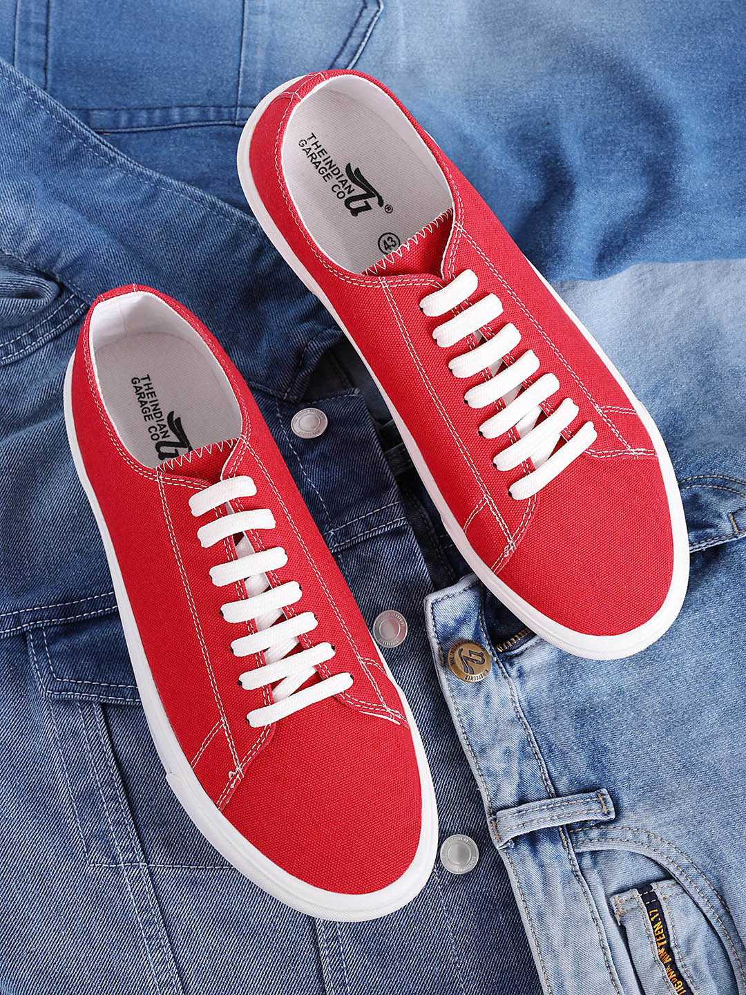 Buy The Indian Garage Co Men Comfort Insole Canvas Lace Up Sneakers