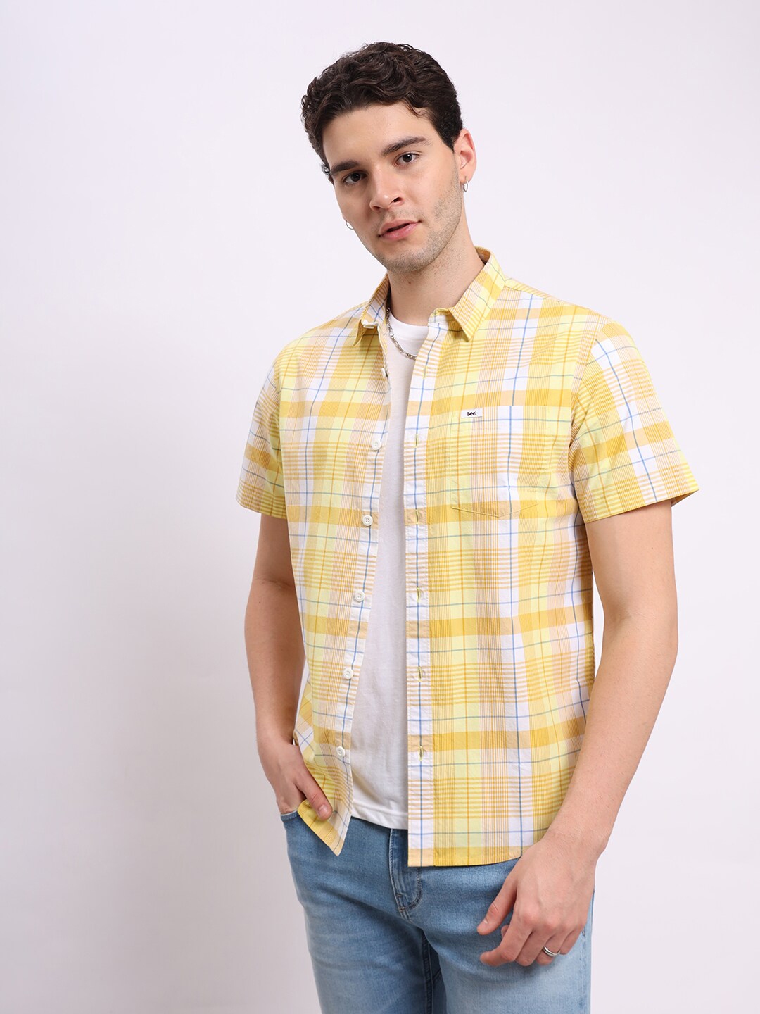 Buy Lee Tartan Checked Casual Pure Cotton Shirt - Shirts for Men ...