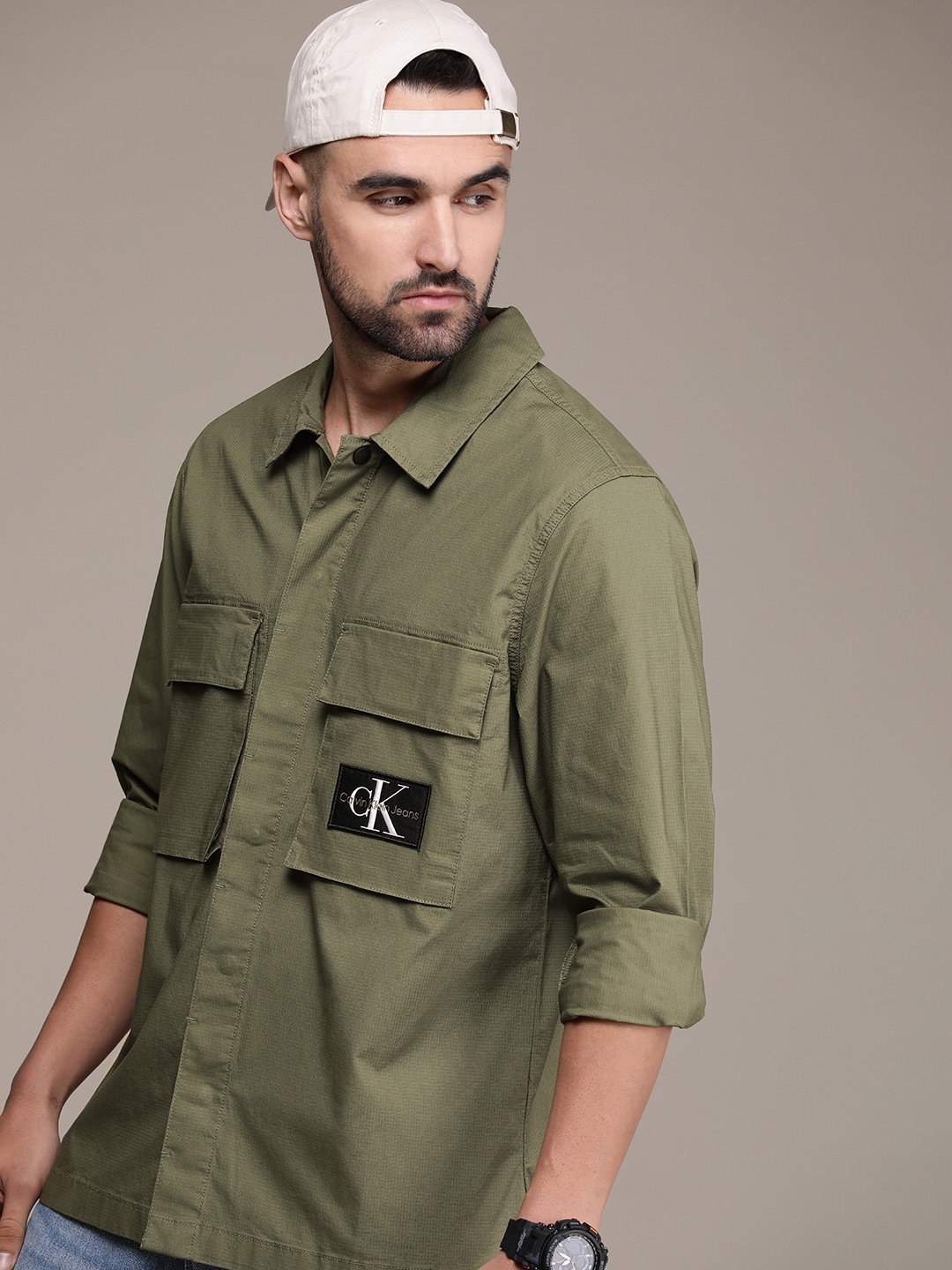 Buy Calvin Klein Jeans Relaxed Fit Opaque Casual Shirt - Shirts for Men ...