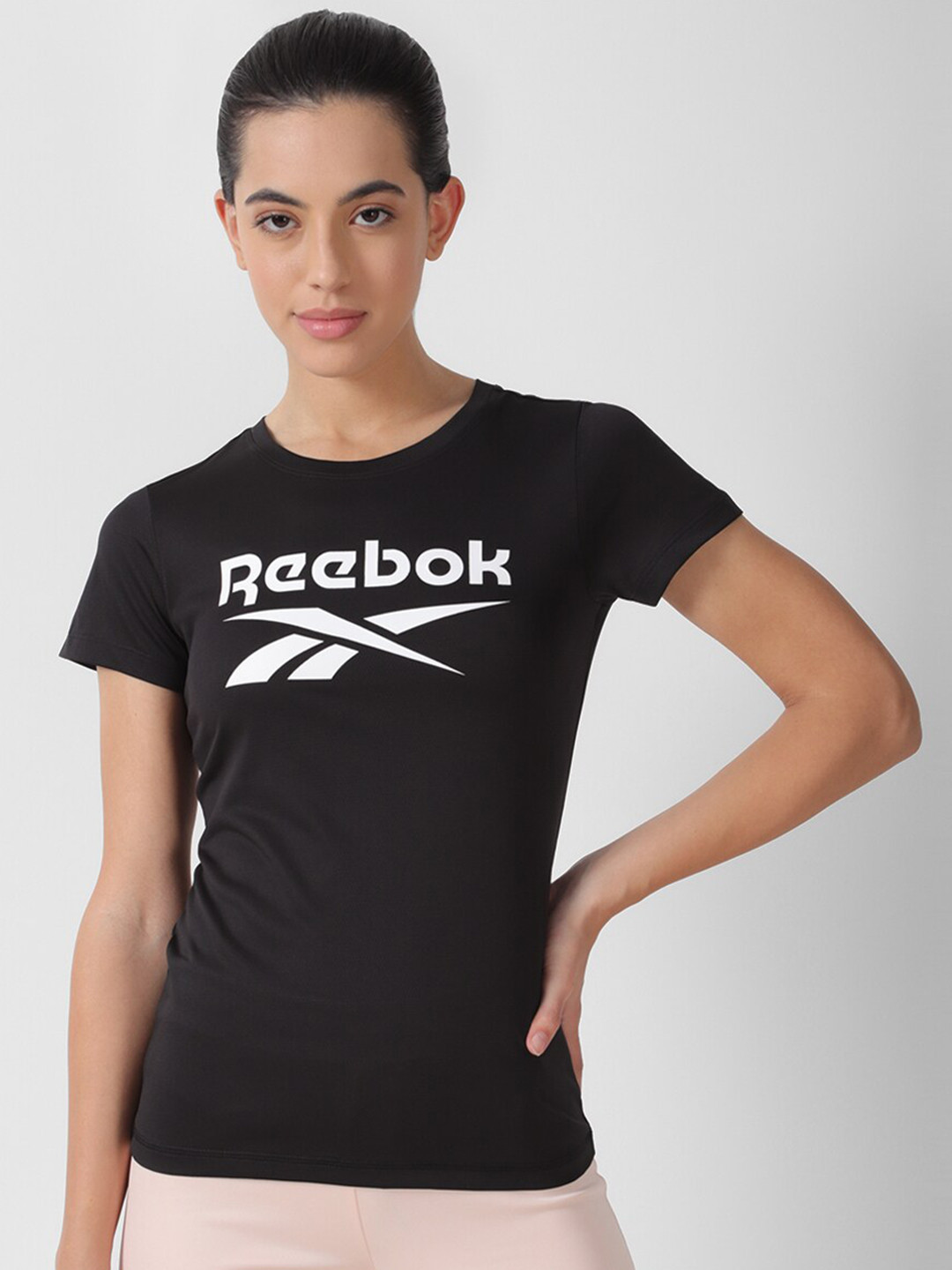 Buy Reebok Brand Logo Printed Slim Fit T Shirt Tshirts for Women 26373026 Myntra