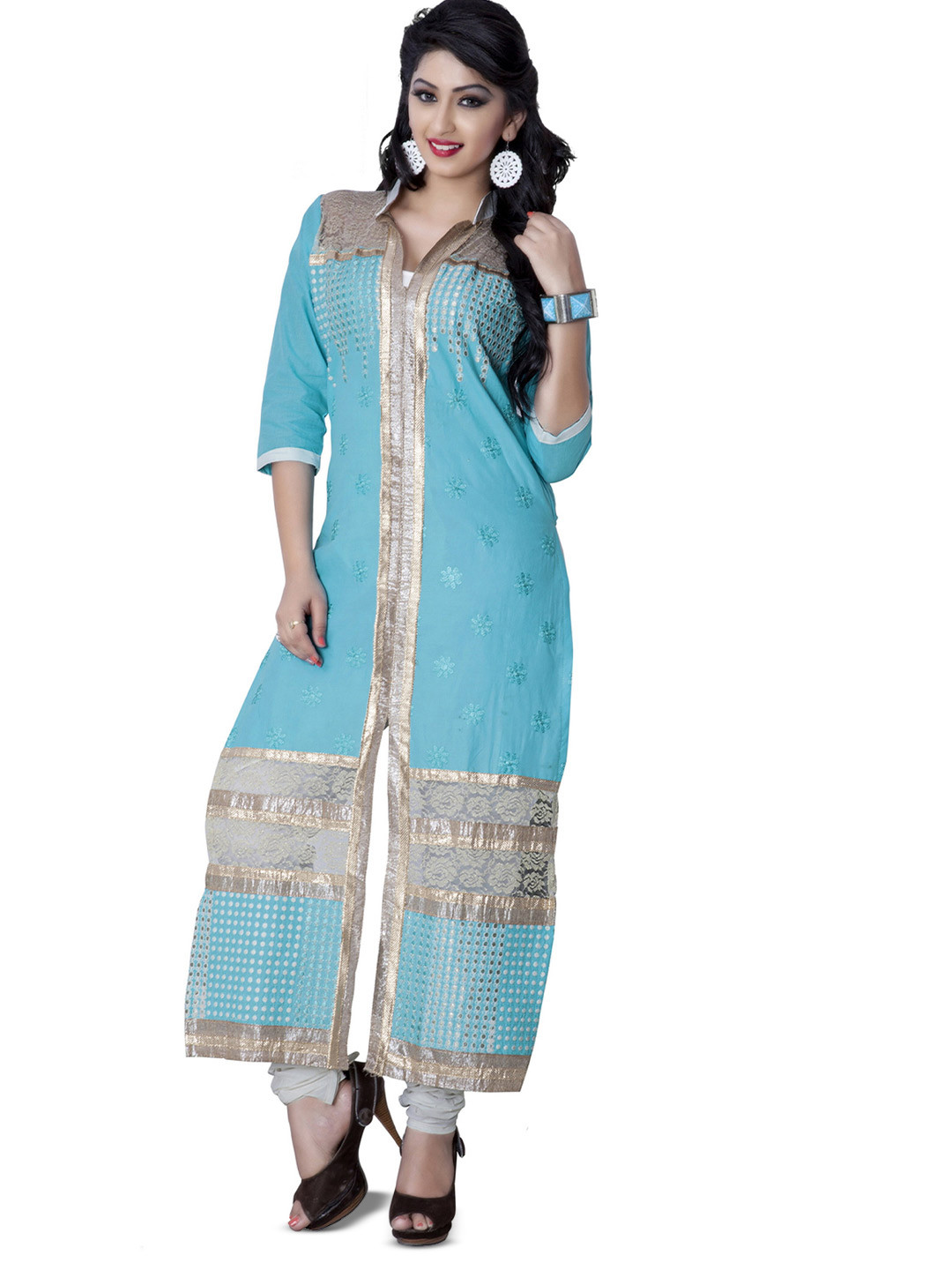 Chanderi Mauve Gota Patti Dress Material