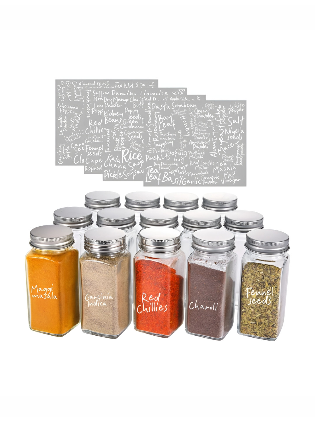 Buy CVANU Grey & White 130 Pieces Spice Name Label Stickers - Decals ...