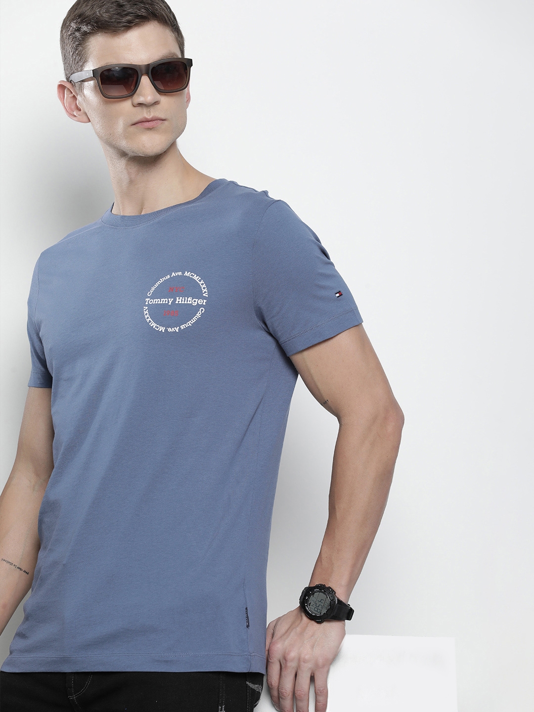 Buy Tommy Hilfiger Pure Cotton Slim Fit T Shirt - Tshirts for Men ...