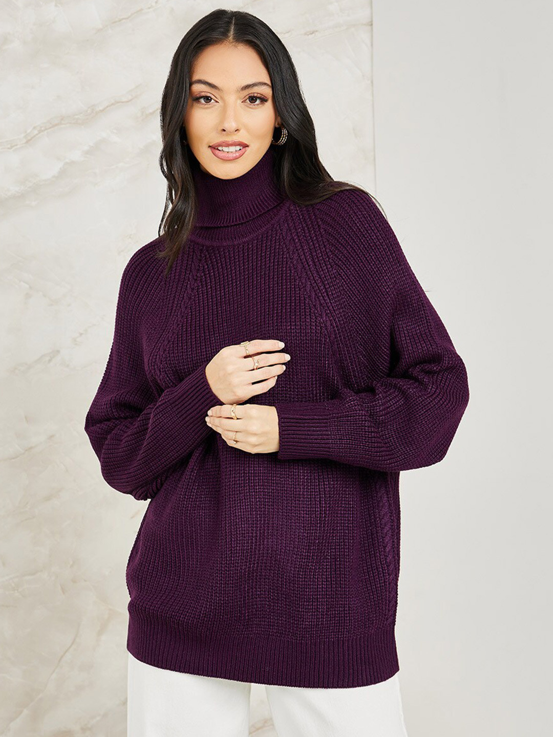 Style & Co Women's Textured Heather Long Sleeve Turtle Neck Sweater Gray Size PP