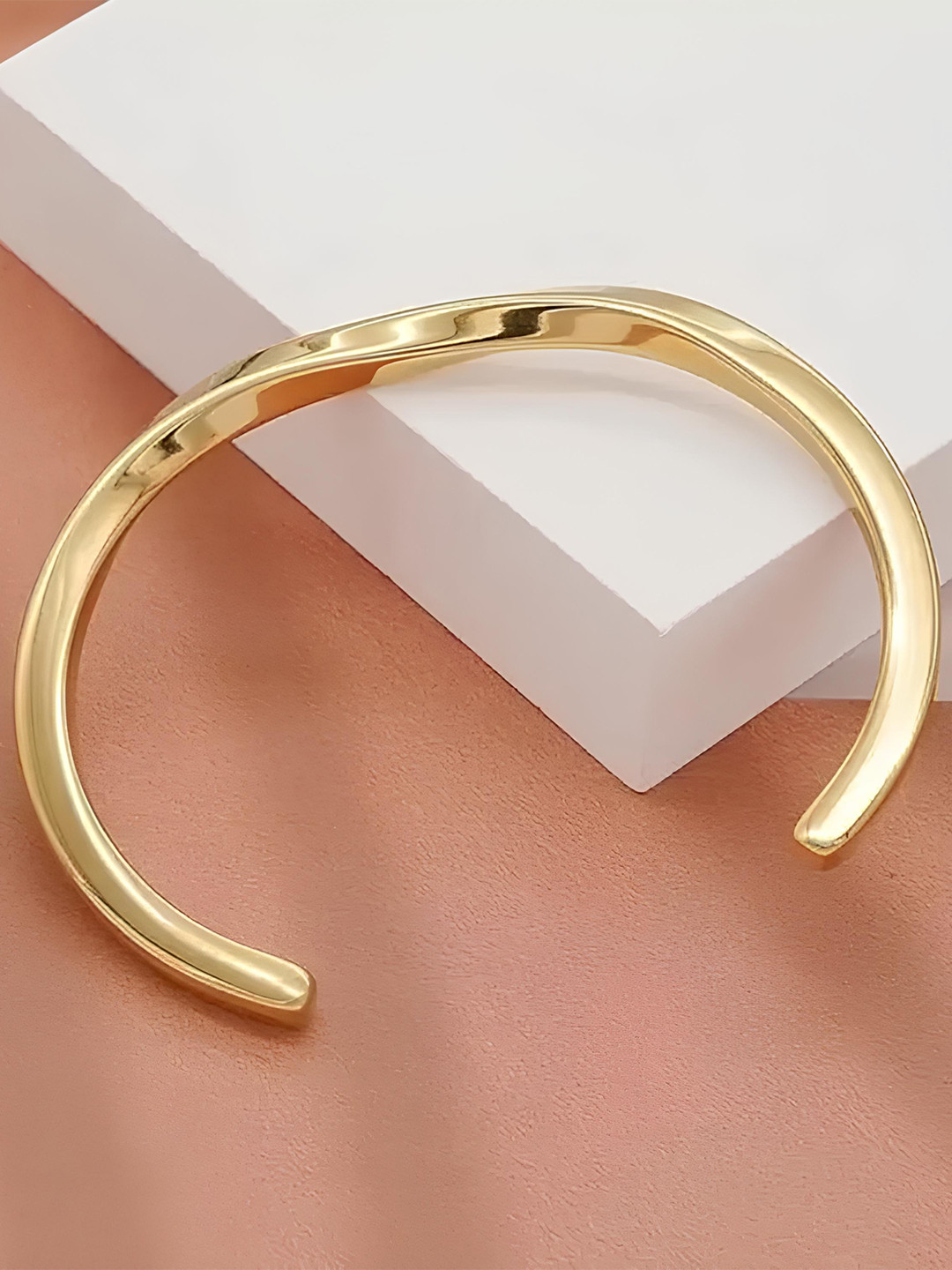 Men's 7" Stainless Steel Solid Bangle Bracelet – Gold Plated – 8mm Width – Includes Box-485574