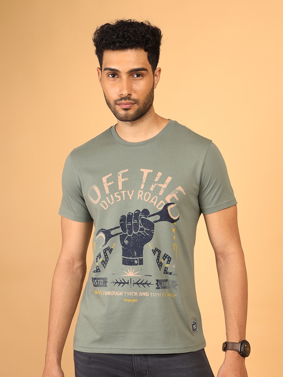 Buy Wrangler Graphic Printed Cotton T Shirt - Tshirts for Men 26506018 ...