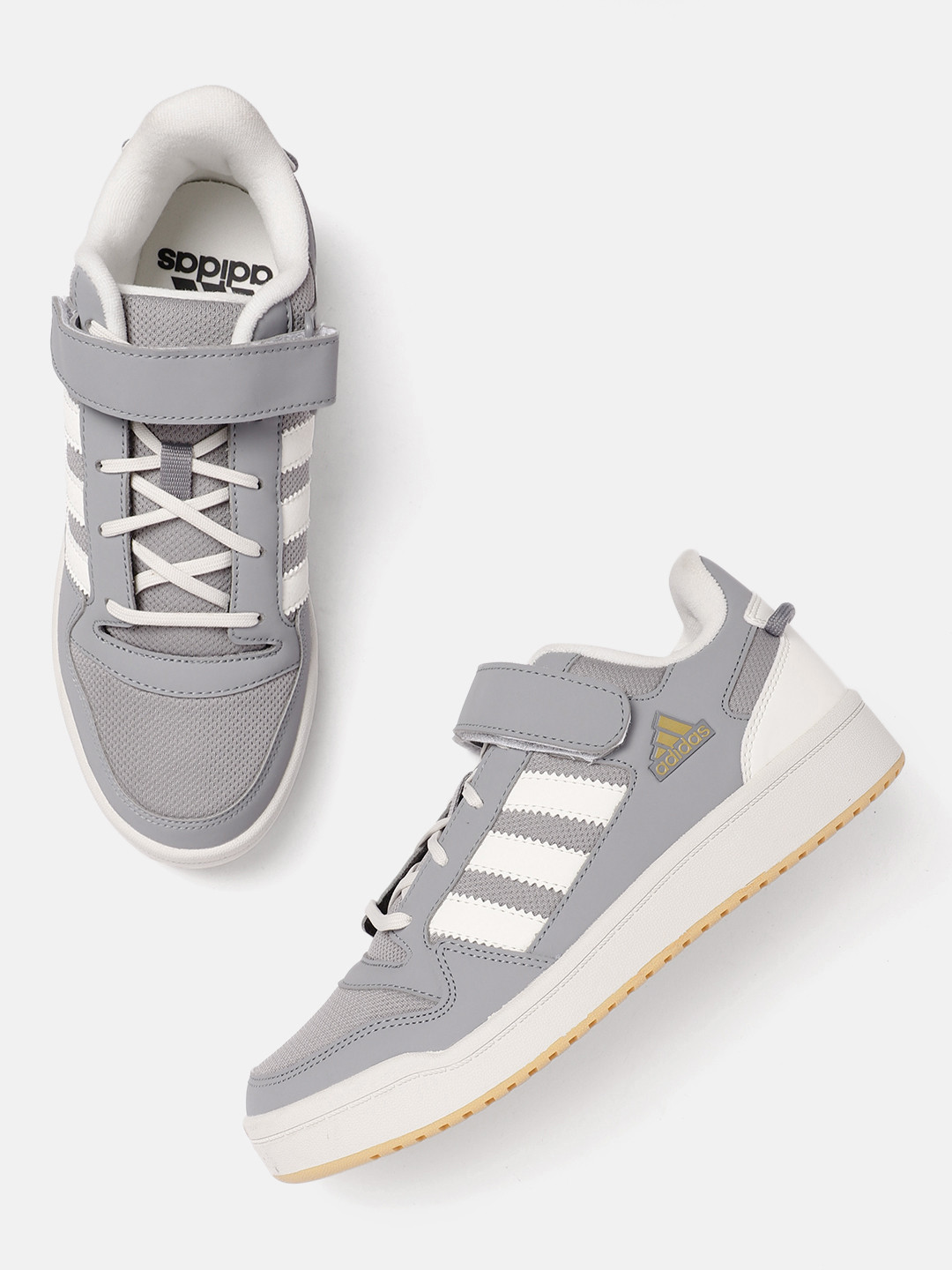 Buy ADIDAS Unisex Woven Design Round Toe Heather Low Tennis Shoes With Striped Detail Sports