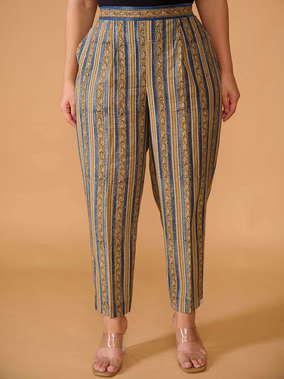 Ethnic Motifs Printed Pure Cotton Top & Trousers With Shrug & Scrunchie Coord Set