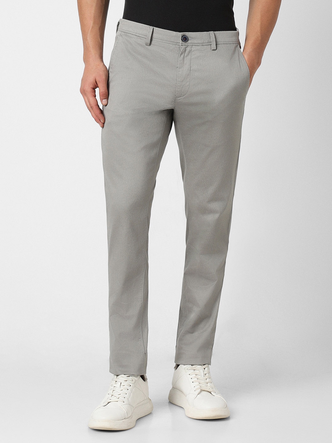 Buy Van Heusen Sport Men Slim Fit Mid Rise Pure Cotton Trouser ...