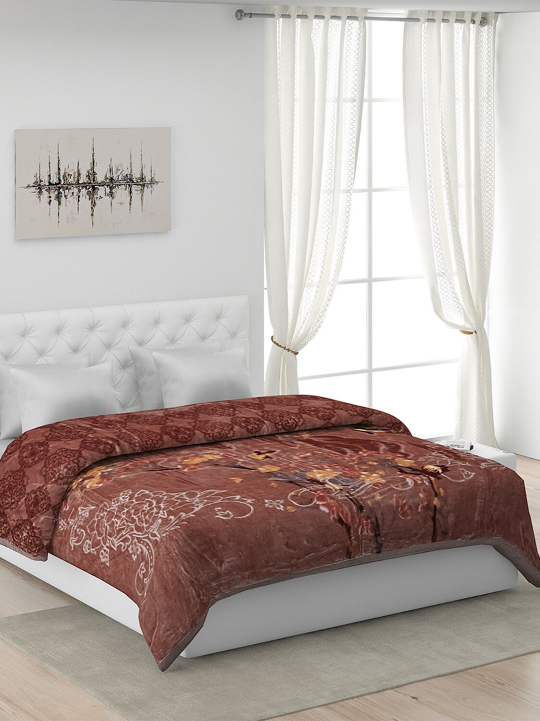 Buy Monte Carlo Brown Heavy Winter Double Bed Blanket Blankets Quilts