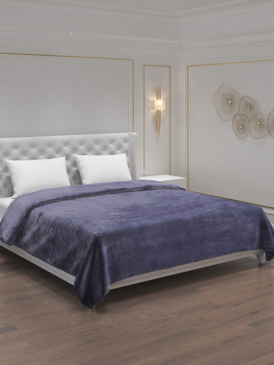 Buy Monte Carlo Blue AC Room 233 GSM Double Bed Blanket Blankets