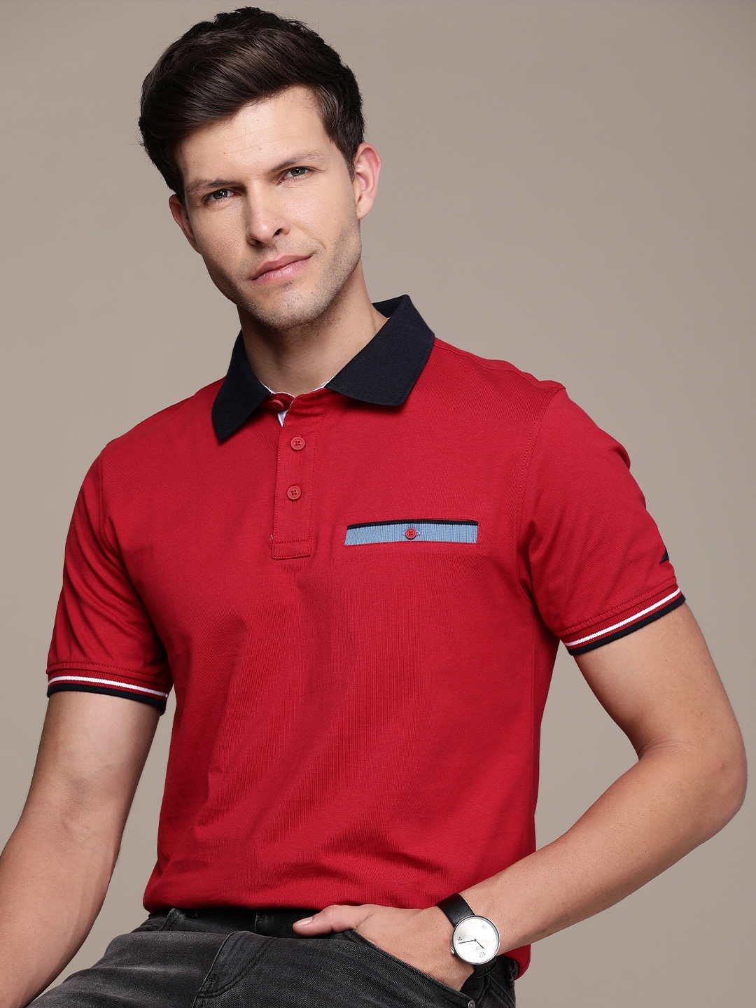 Buy Nautica Pure Cotton Polo Collar Casual T Shirt - Tshirts for Men ...