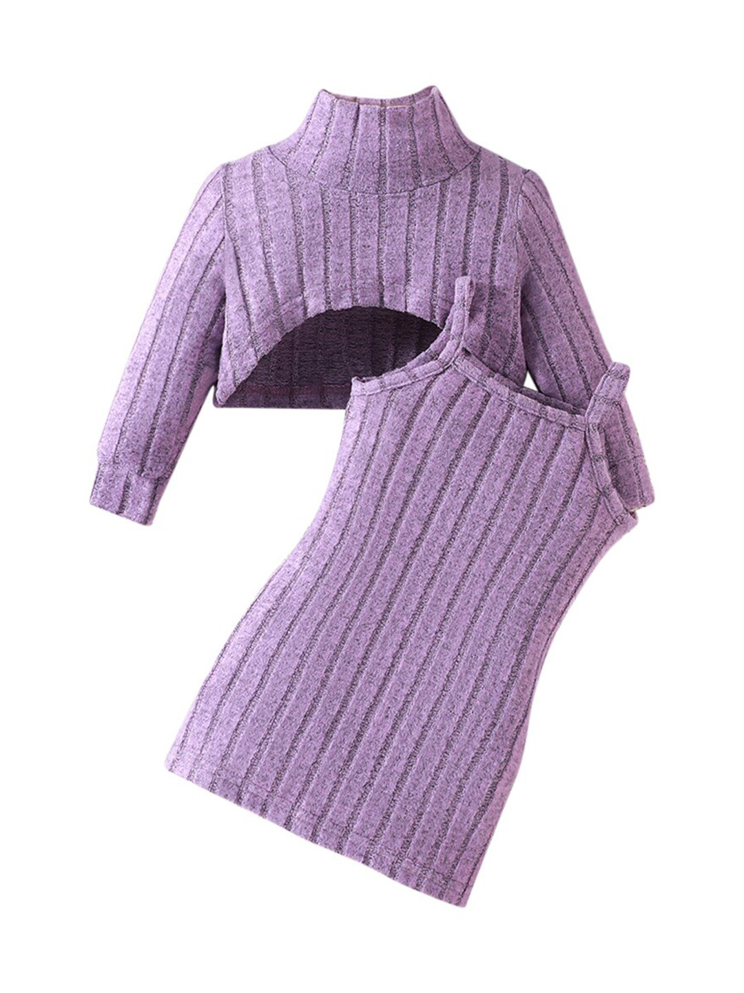 Purple Three Colour Stripe Tunic Set main image 0