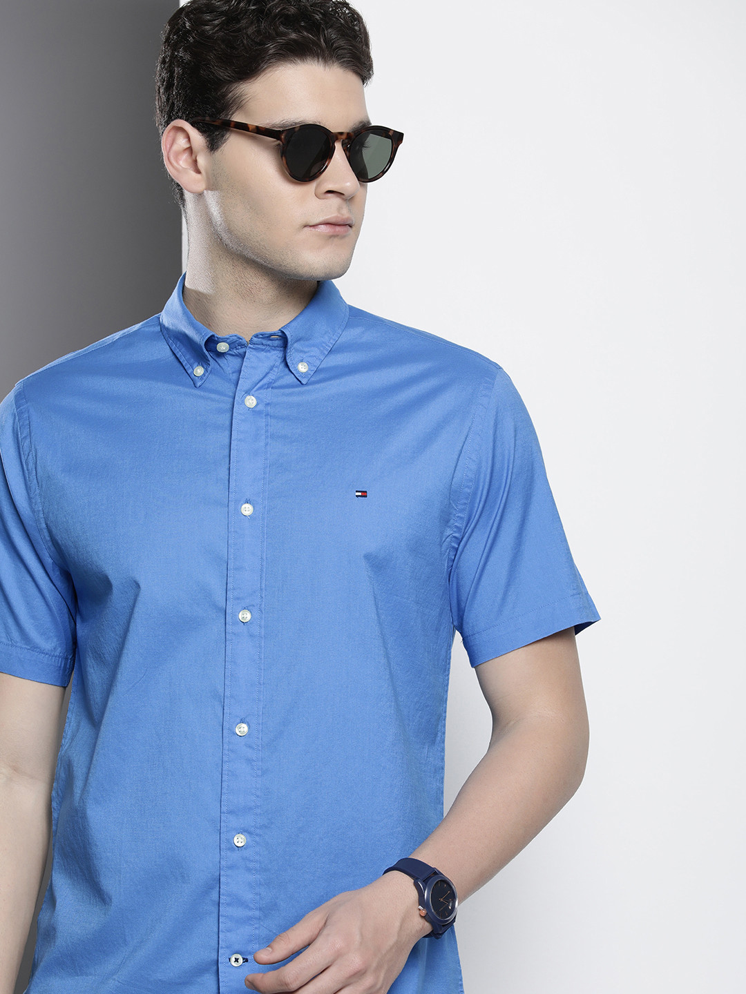 Tommy Hilfiger Grigio Cotton Men Shirt main image 1