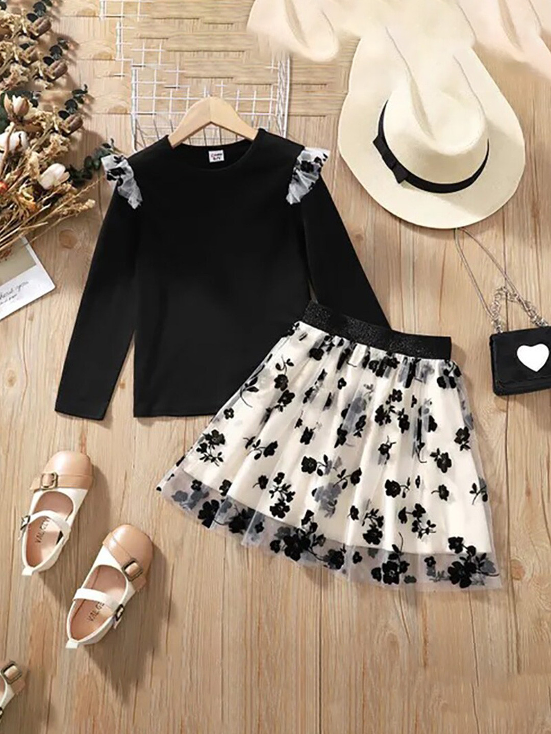 Girls Halter Neck Cotton Top And Skirt Co-Ords Set