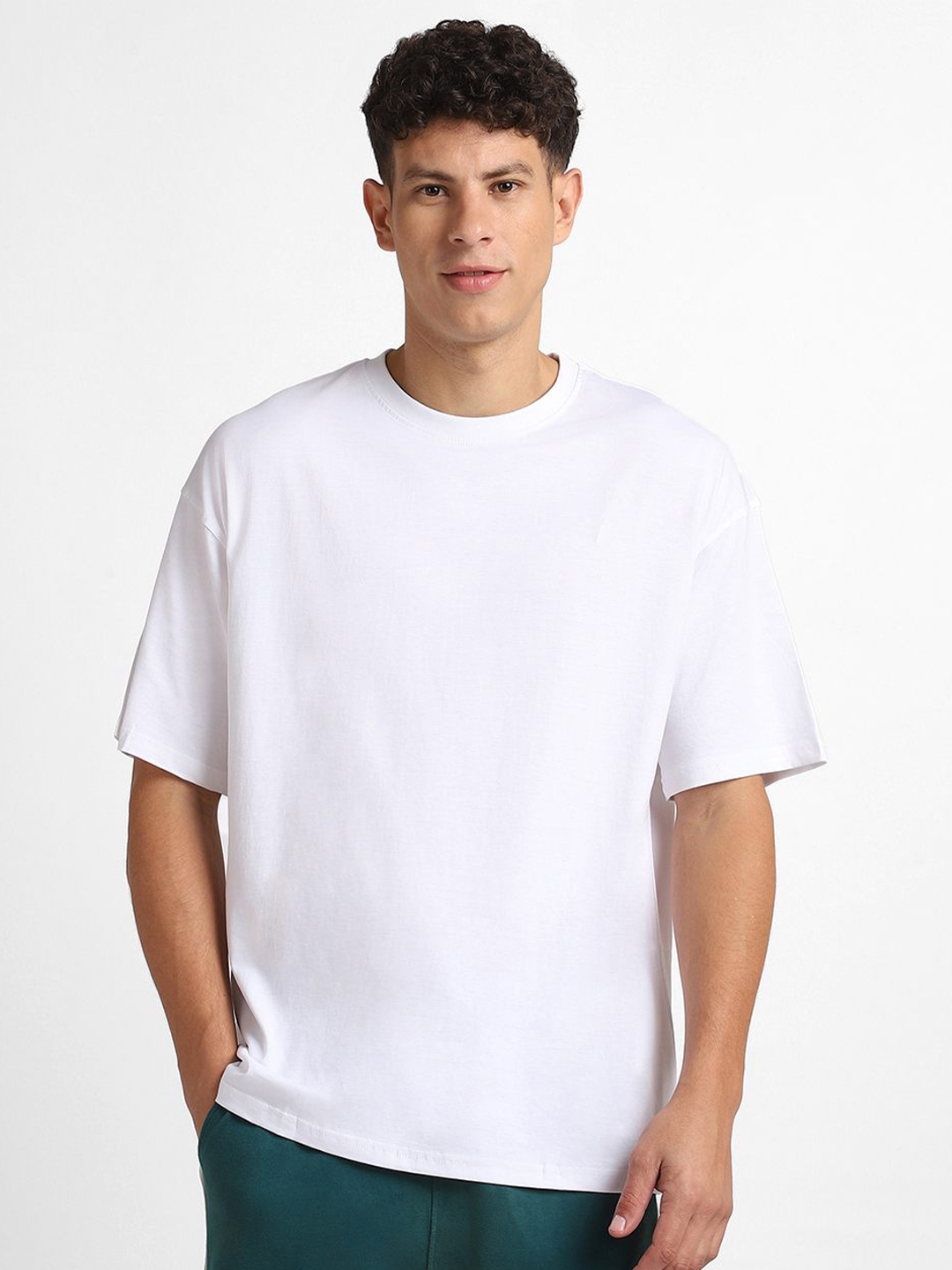 Buy NOBERO Round Neck Short Sleeves Oversized Cotton T Shirt - Tshirts ...