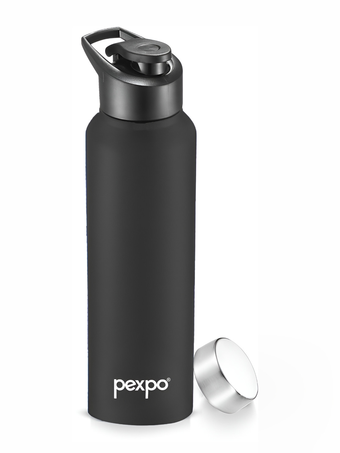 Buy Pexpo CHROMO Stainless Steel 1L Single Wall Black Water Bottle