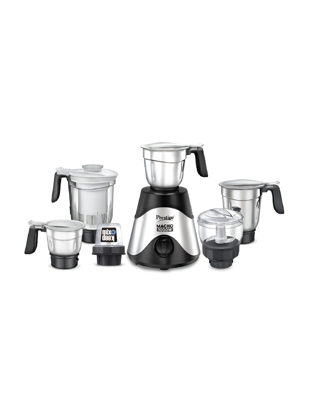 Buy Prestige Silver Toned & Black 5 Pcs Macho 1000 W Mixer Grinder