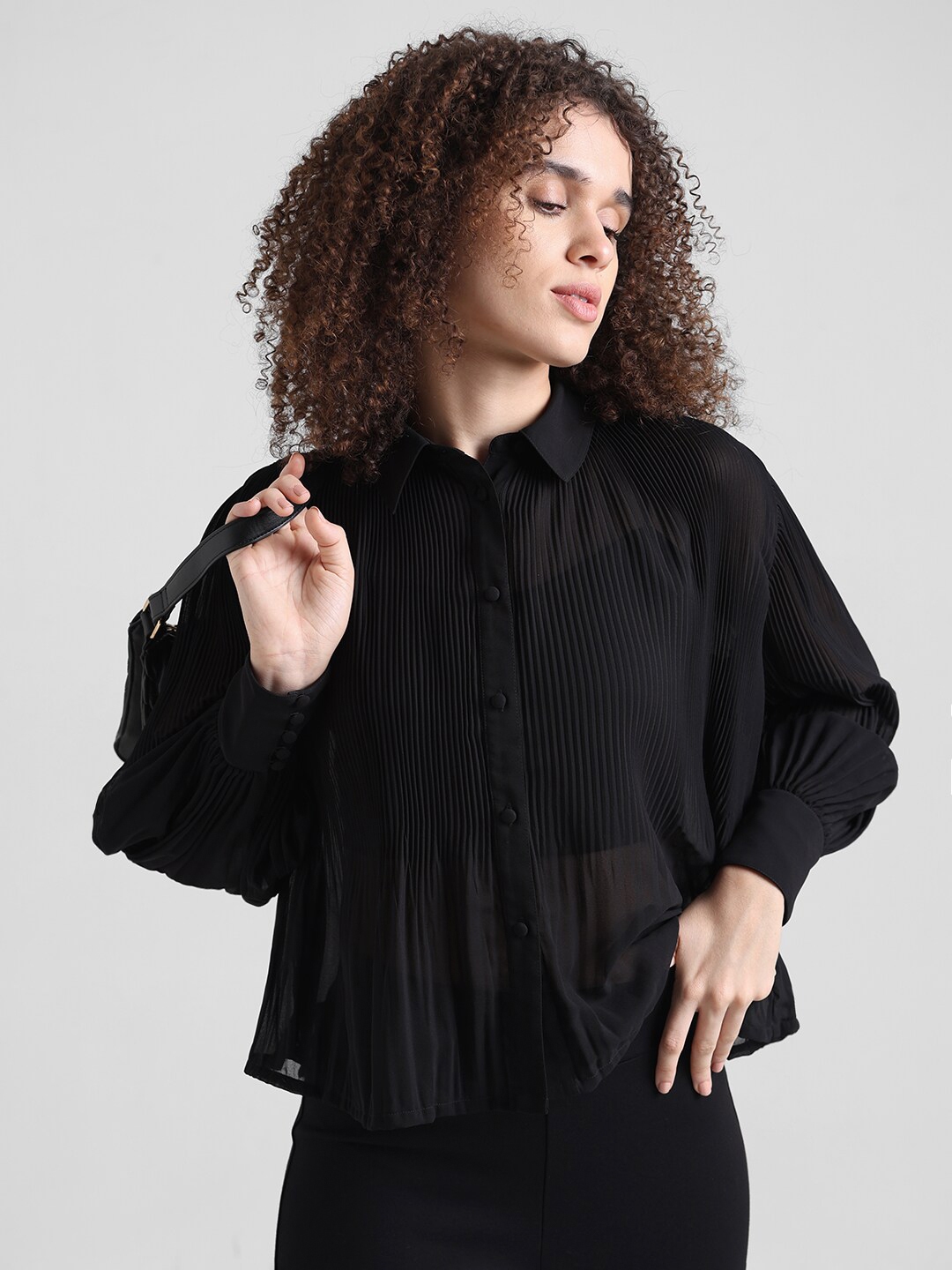 Buy ONLY Pleated Semi Sheer Casual Shirt - Shirts for Women 26783938 ...