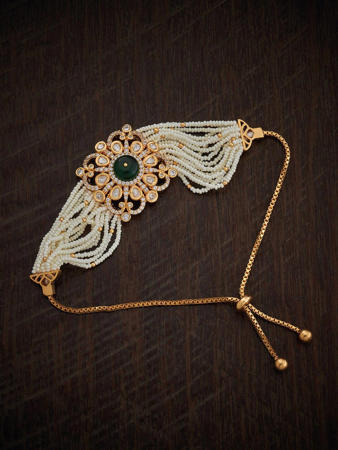 Buy Kushal's Fashion Jewellery Kundan Studded Armlet - Bracelet for ...