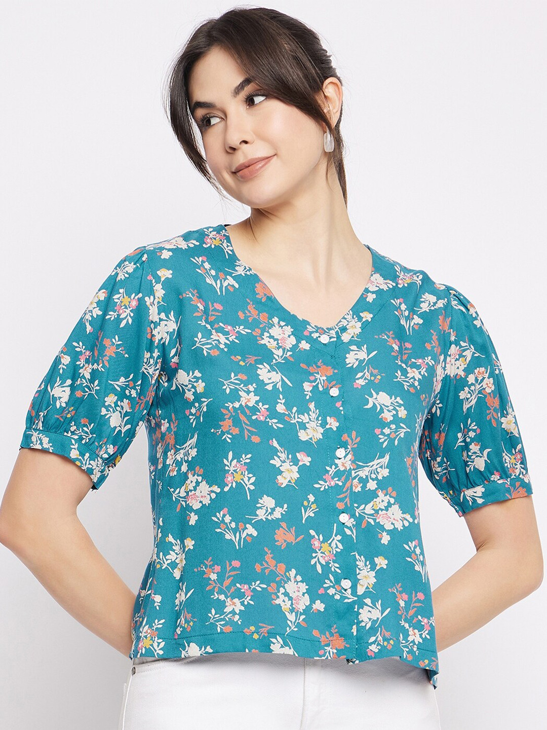 Maya Floral Puff Top