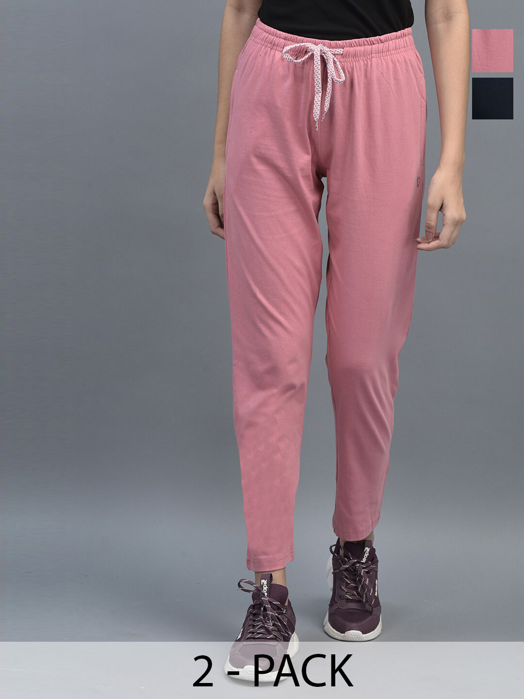 Womens Cotton Lycra Smart Fit Solid Track Pants