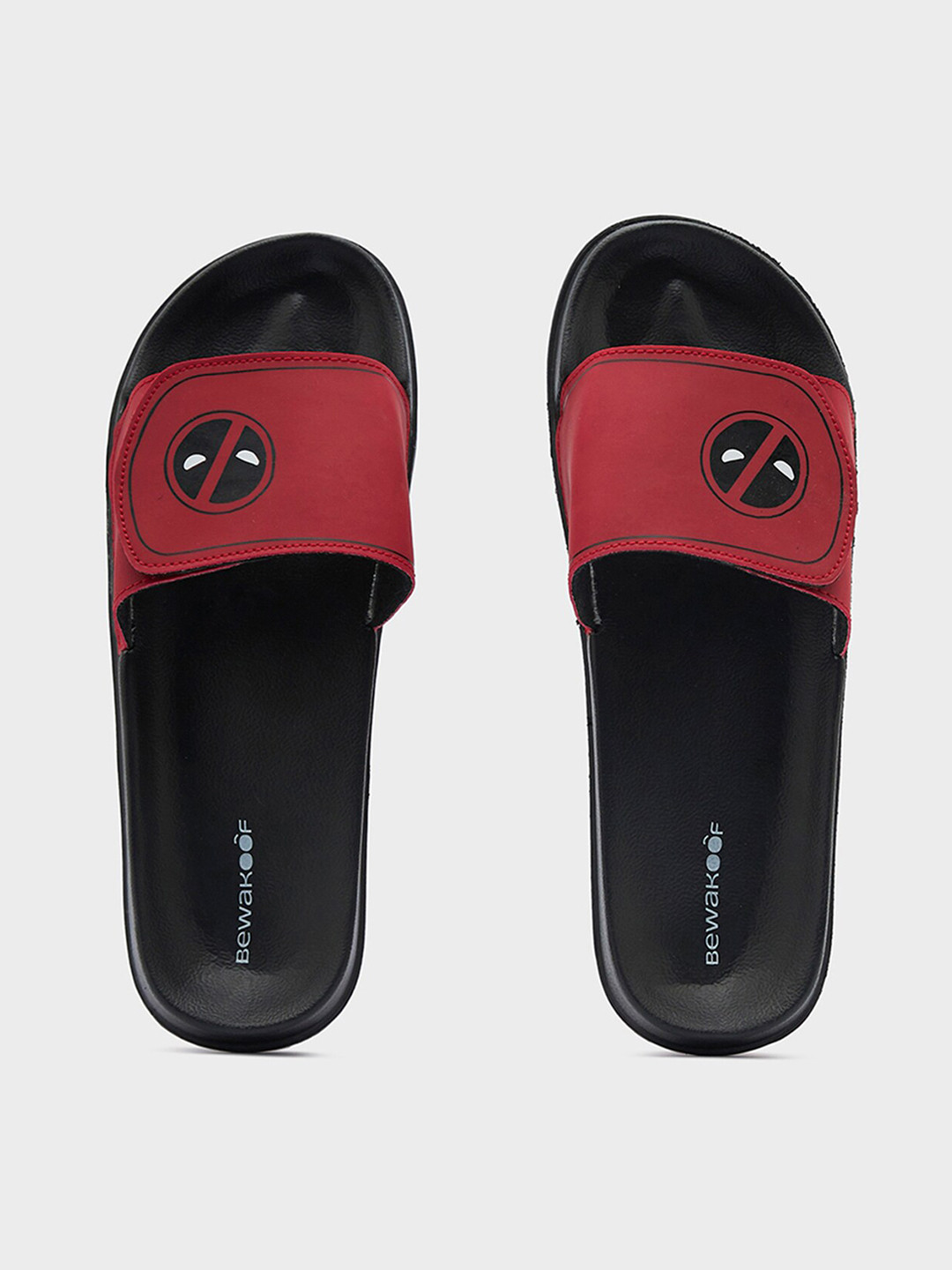 Buy Bewakoof Men No Good Deadpool Printed Rubber Sliders Flip Flops