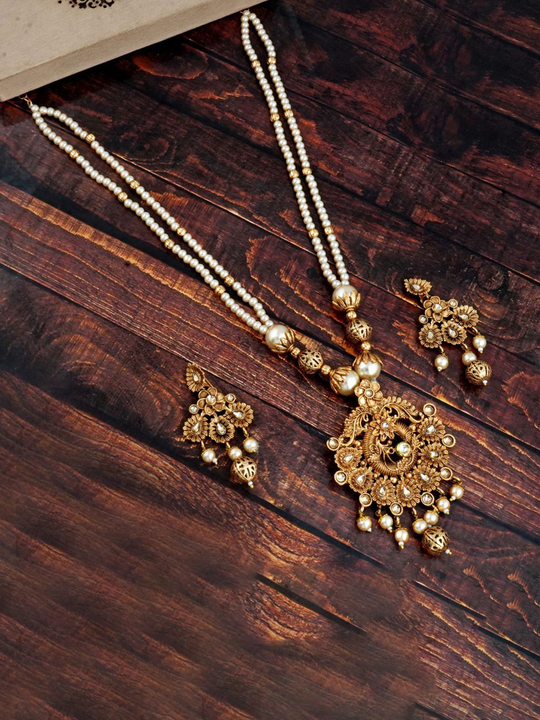 Buy MANSIYAORANGE Gold Plated Artificial Stones And Beads Jewellery Set