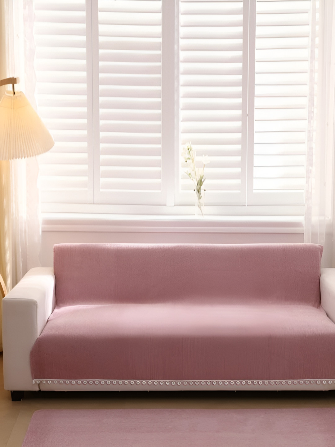 Buy HomeCloud Pink Sofa Cover Without Arms Sofa Covers for Unisex