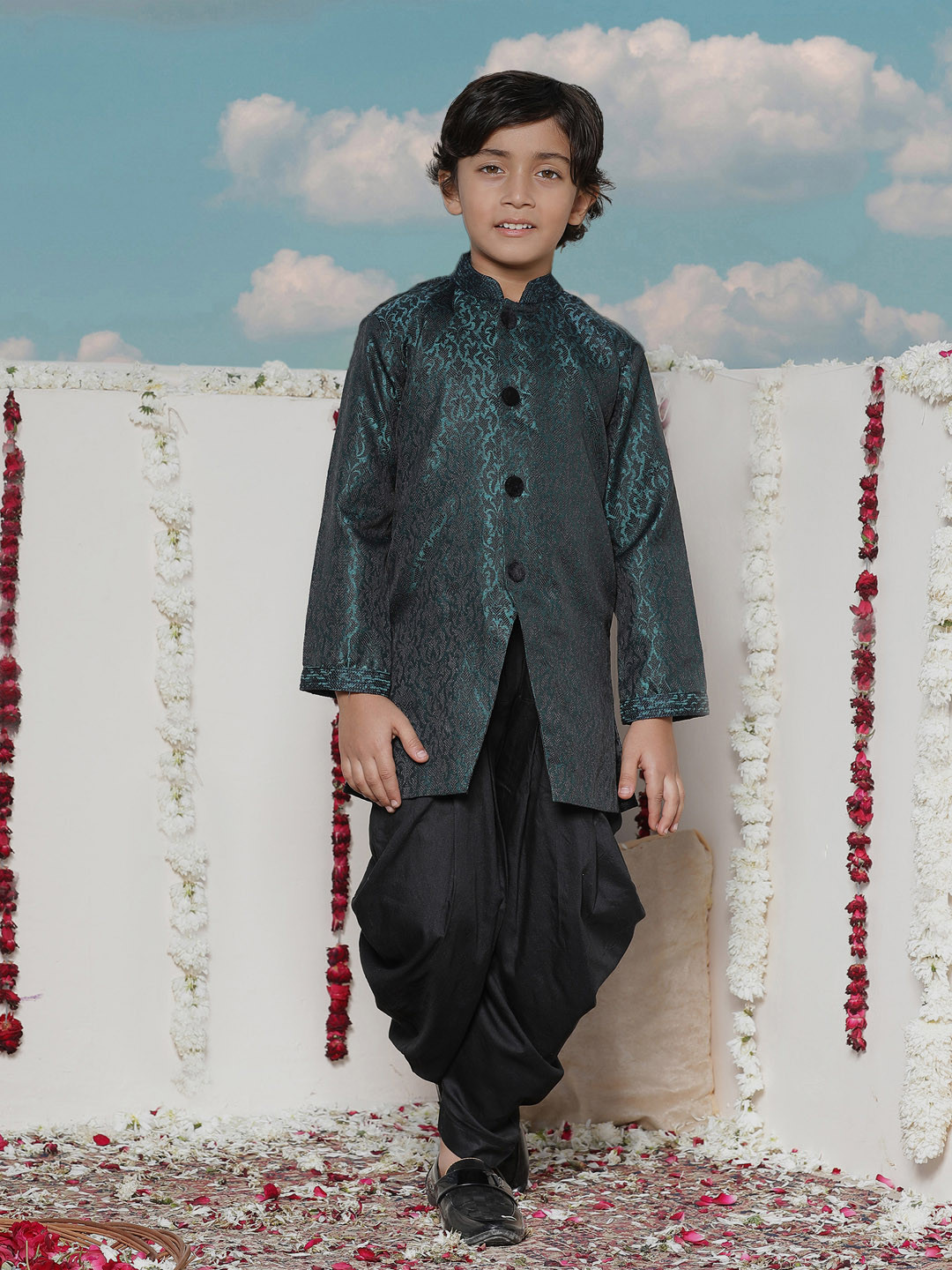 Hassan Jee  Formal Boys  -  Golden Mysore Sequence Sherwani - S10