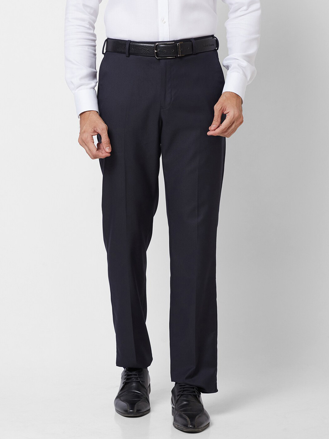 Buy Park Avenue Men Mid Rise Regular Fit Formal Trousers - Trousers for ...