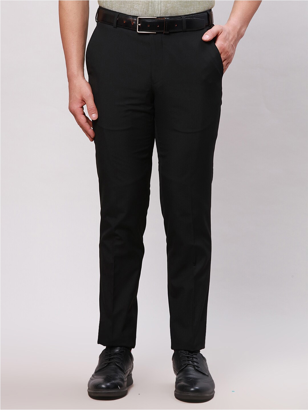Buy Park Avenue Men Slim Fit Plain Formal Trouser - Trousers for Men ...