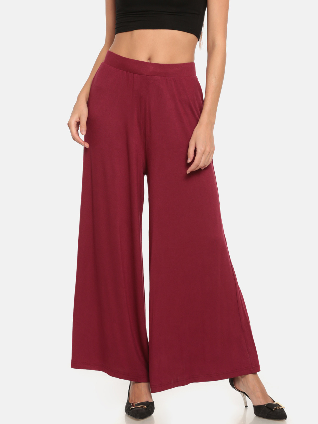 Women Velvet Wide Leg Palazzos Peacock Blue