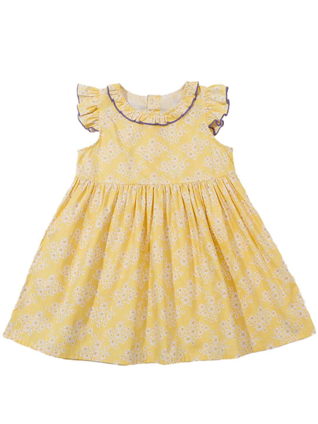 Fleece stuff girl dress yellow