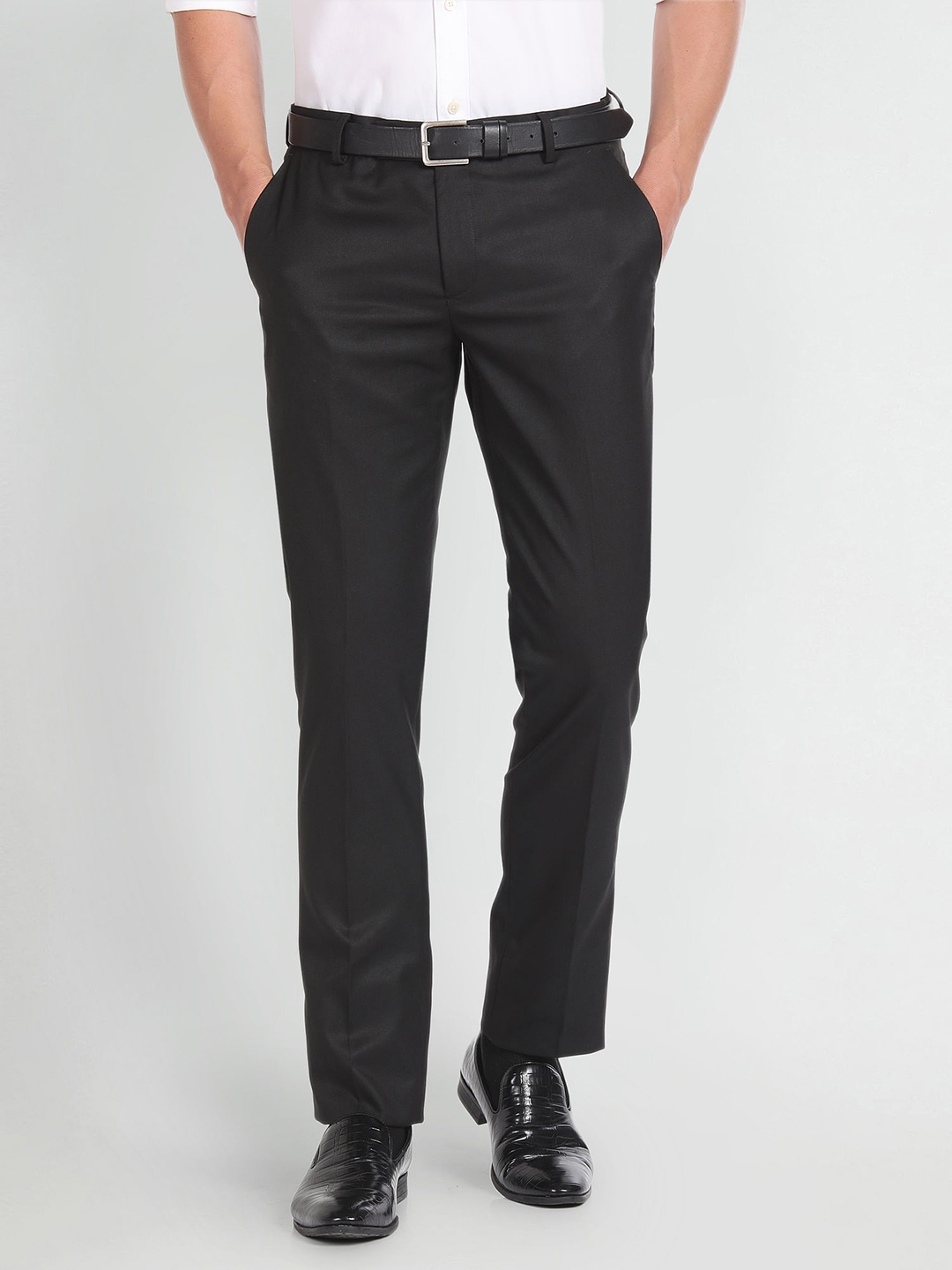 Buy Arrow Men Mid Rise Flat Front Formal Trousers - Trousers for Men ...
