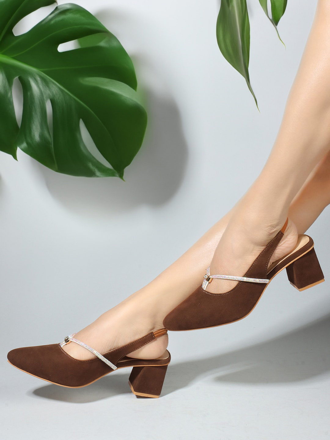 block pointed toe heels