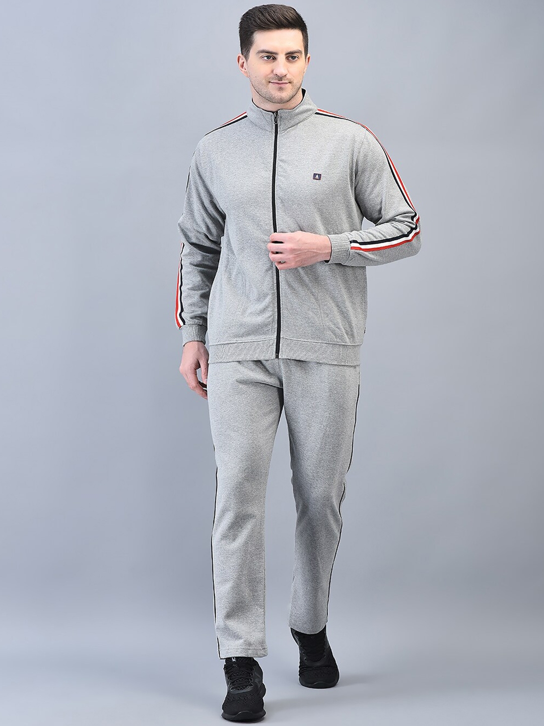 thumbnail interactive-video image 1 of AEOBNCS Athleisure Cable Jacquard Set Men, Men's Tracksuits V-Neck 1 of 5