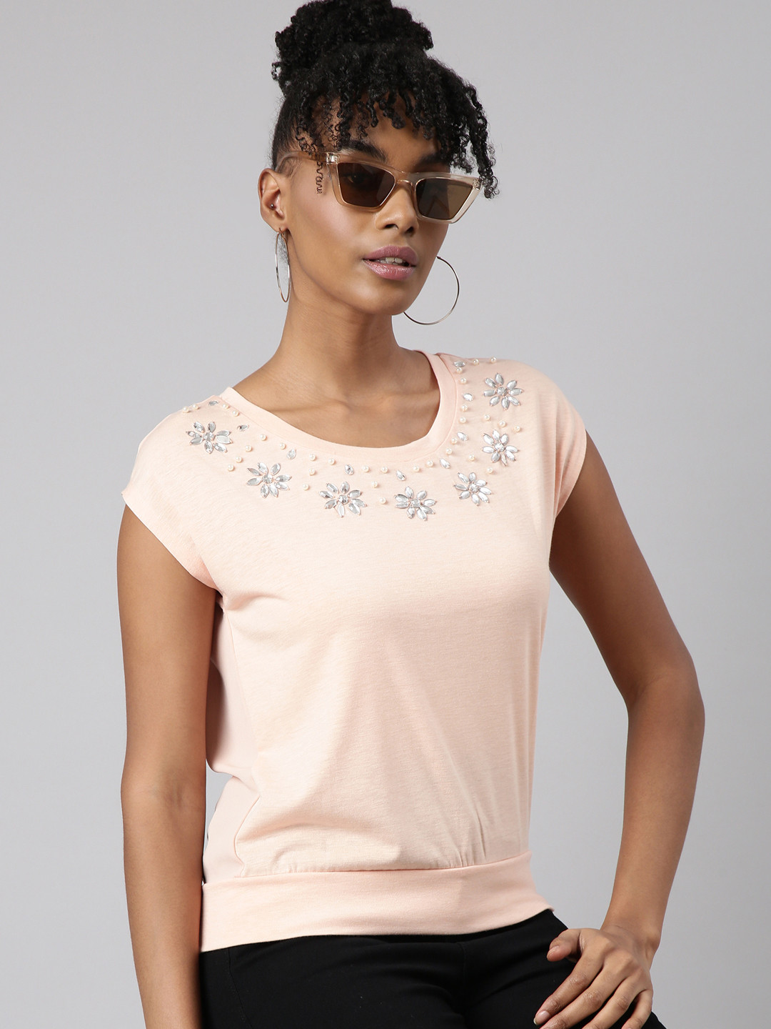 Showy Print Round Neck Top main image 1