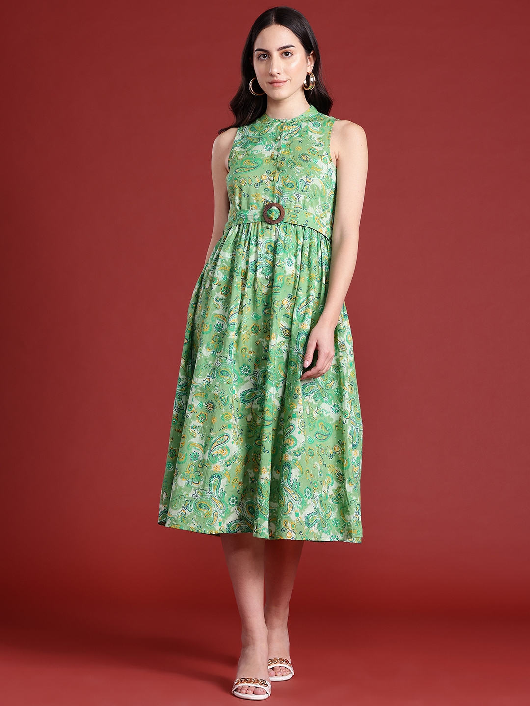 Buy All About You Pure Cotton Floral Print A Line Midi Dress - Dresses ...