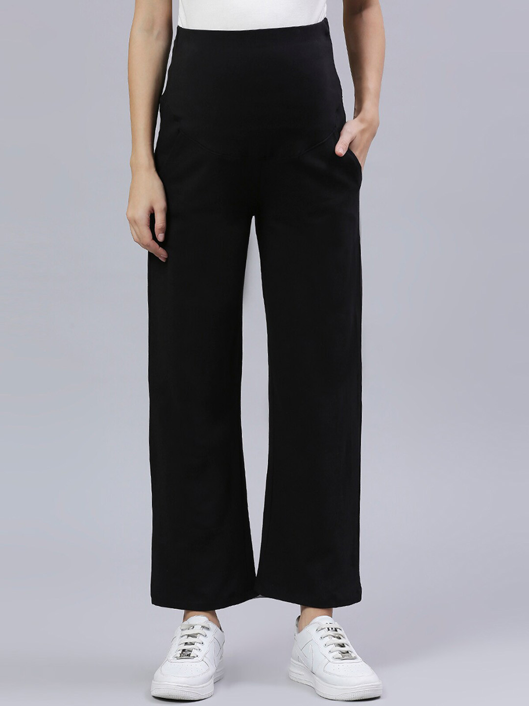 Buy MomToBe Women High Rise Cotton Straight Fit Maternity Track Pants Track Pants for Women