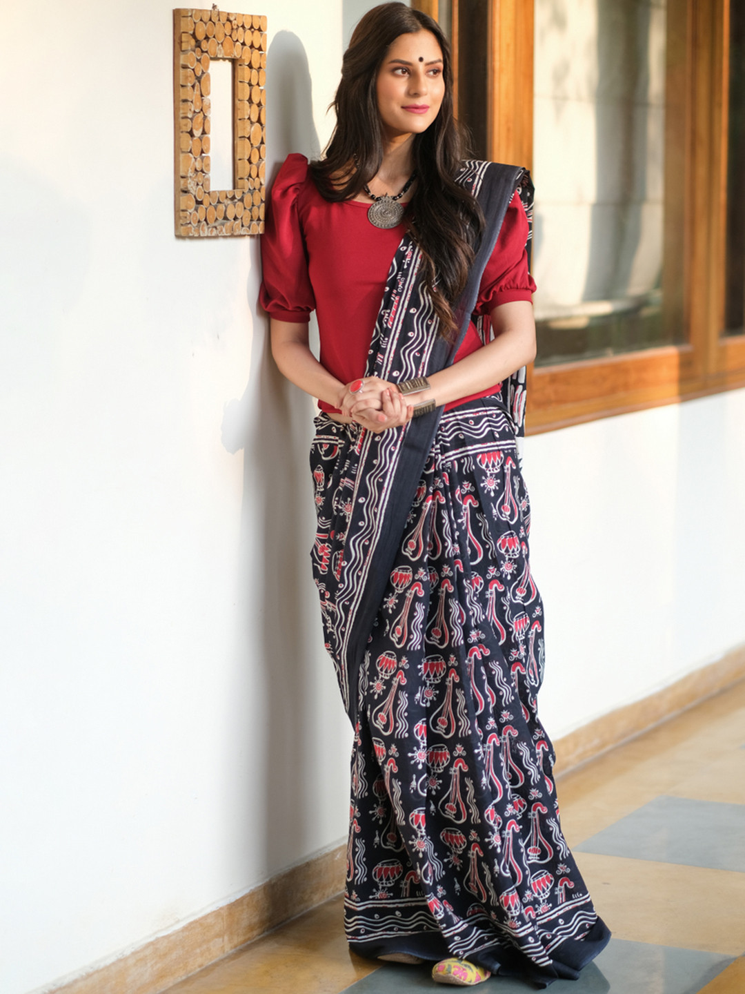 Pink - Block Printed Mul Cotton Sanganeri Saree
