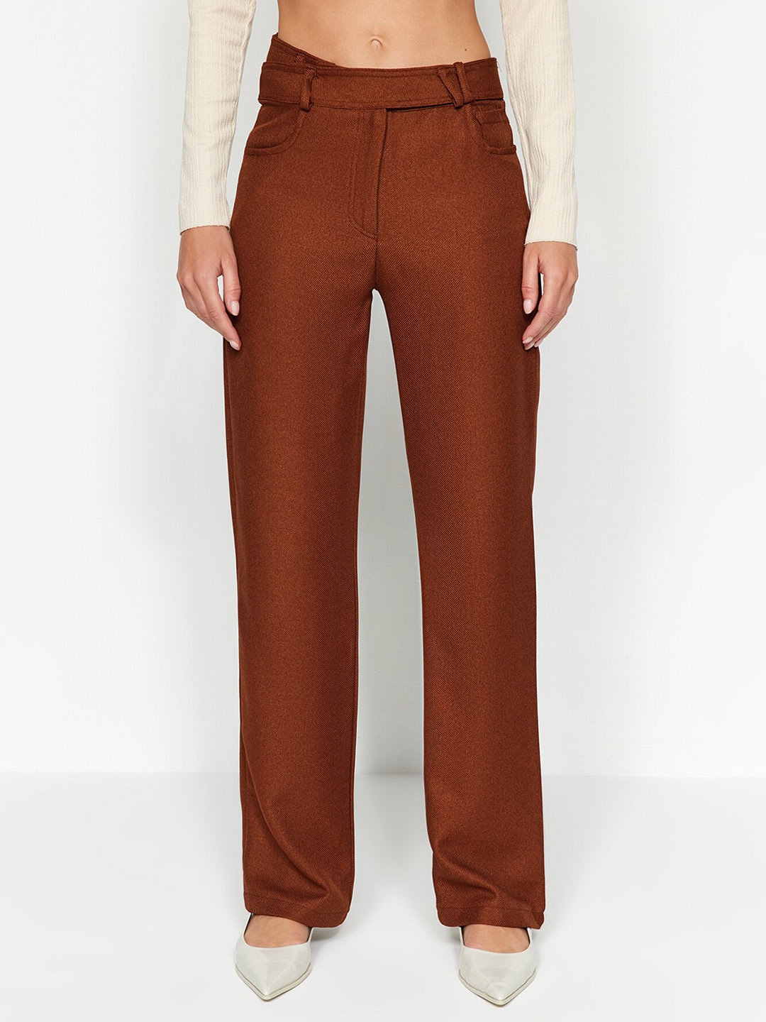 Buy Trendyol Women Mid Rise Trousers - Trousers for Women 27118158 | Myntra