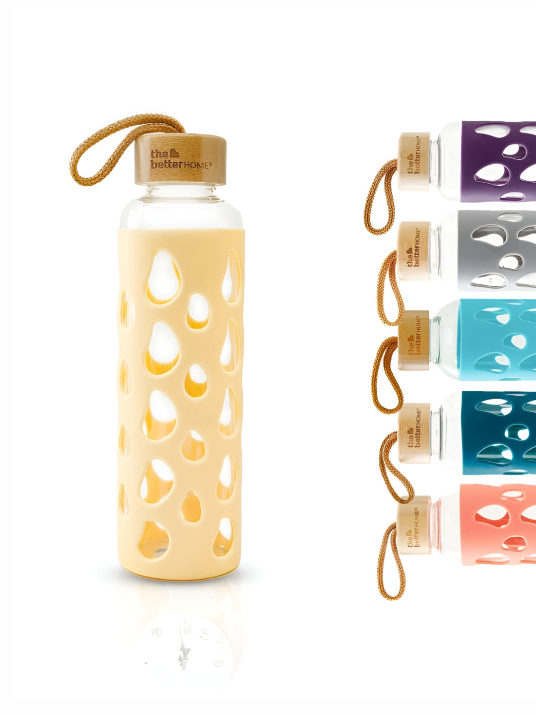 Buy The Better Home Yellow Glass Water Bottle 550ml Water Bottle for Unisex 27121644 Myntra