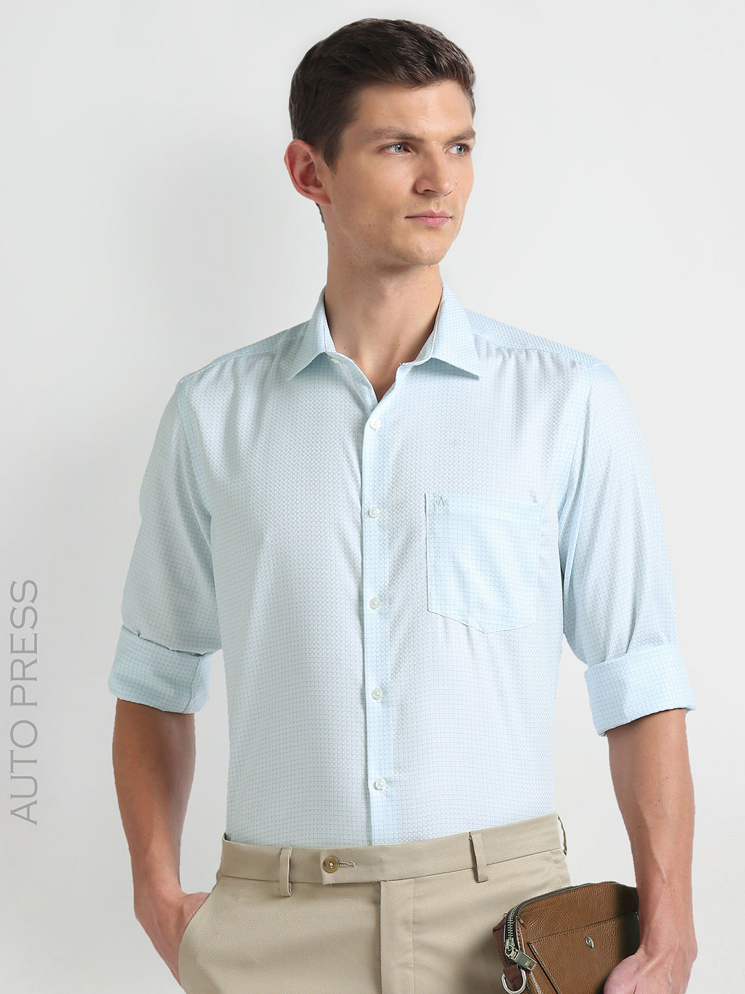 Men's Embroidery Collar Simple Long Sleeve Men's Casual and Formal Wear Shirts main image 1