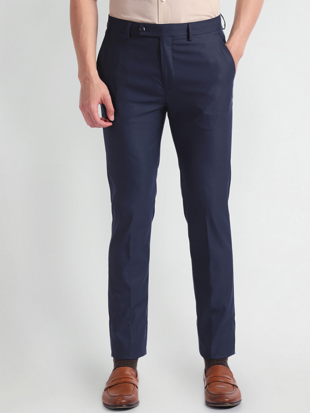 Buy Arrow Men Mid Rise Slim Fit Chinos Trouser - Trousers for Men ...