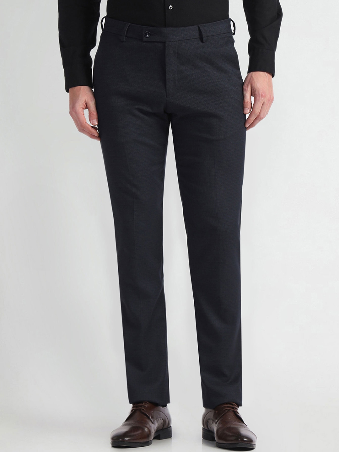 Buy Arrow Men Mid Rise Slim Fit Formal Trousers - Trousers for Men ...