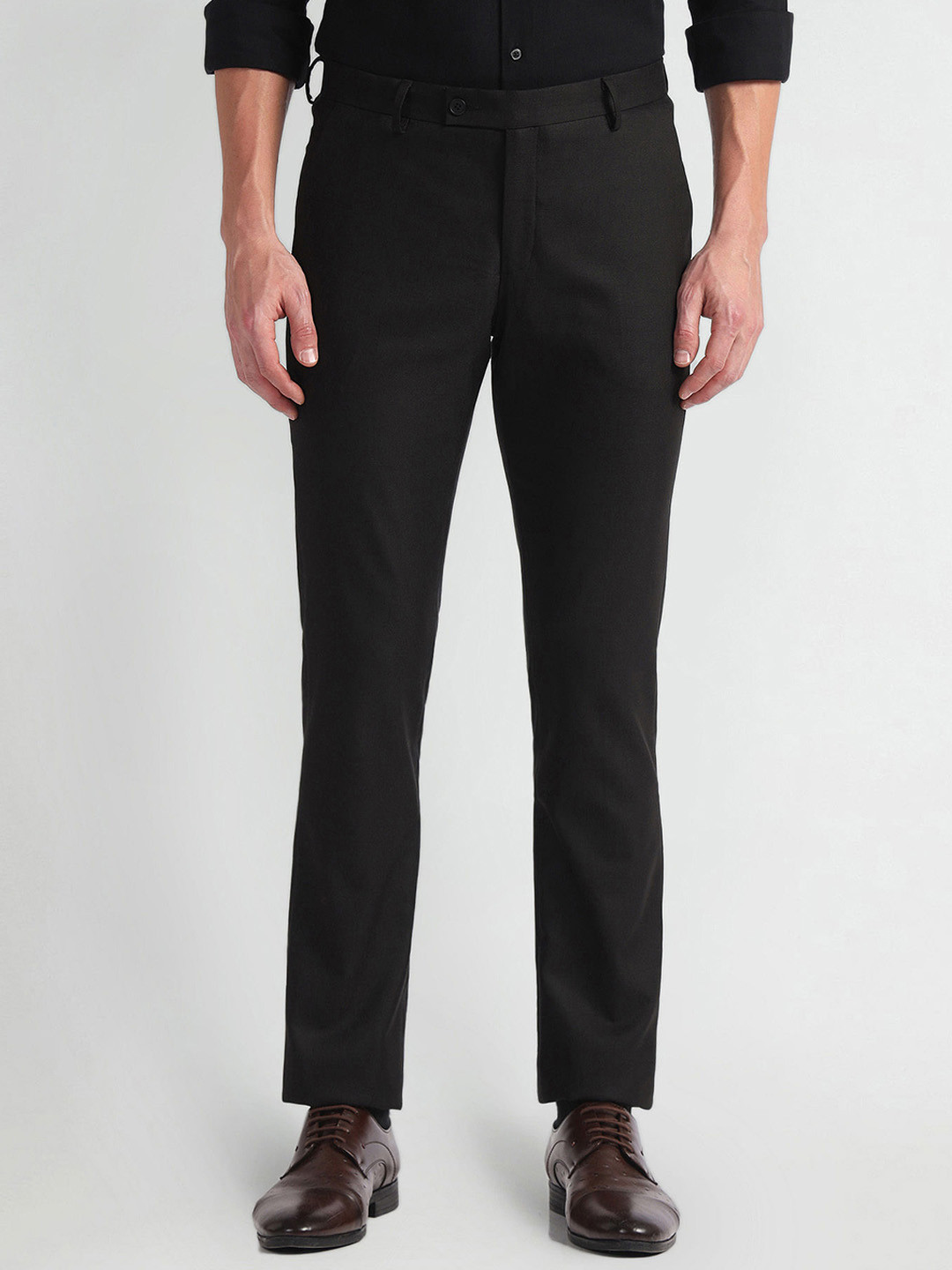 Buy Arrow Men Cotton Mid Rise Formal Trouser - Trousers for Men ...